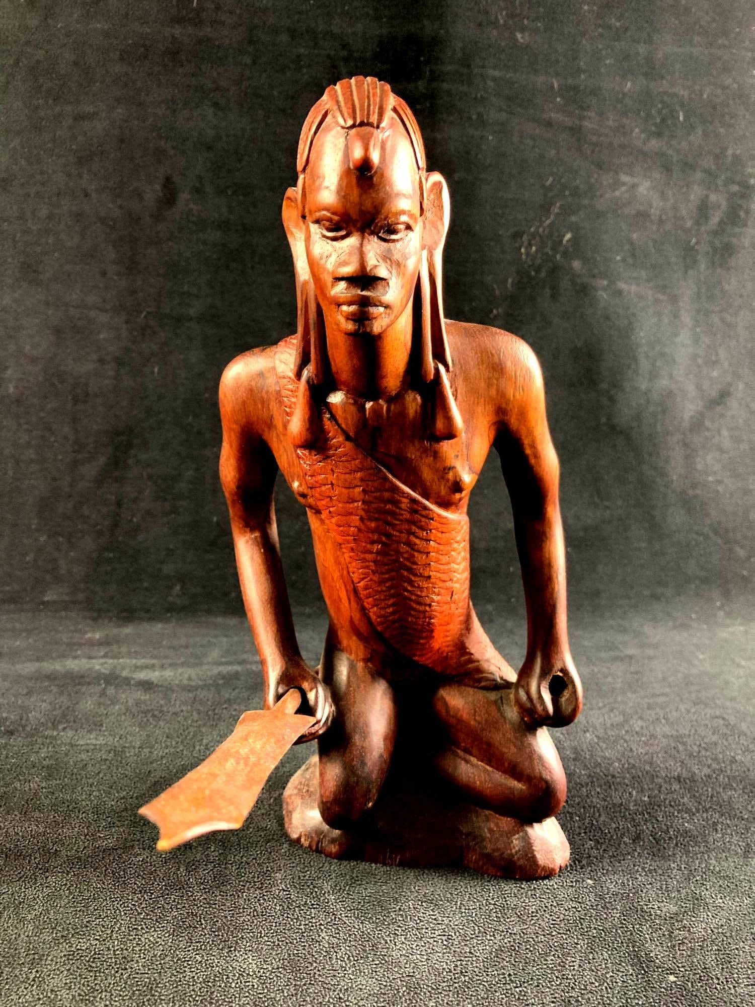 Aboriginal Wooden Warrior Display - 2