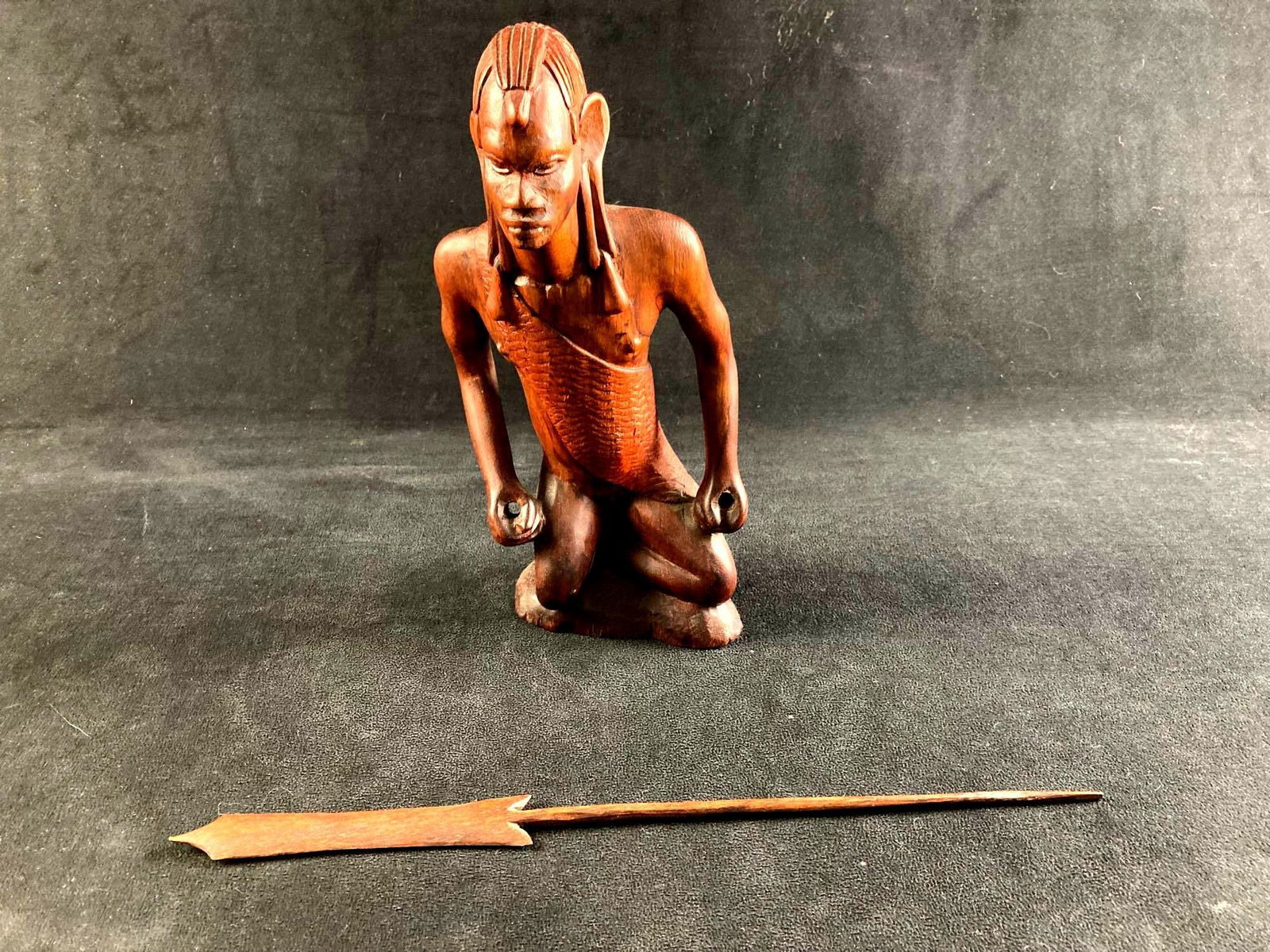 Aboriginal Wooden Warrior Display - 3