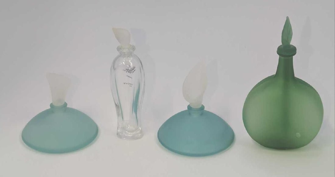 4 Empty Glass Perfume Bottles - 6