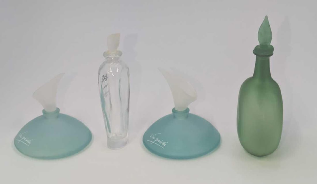 4 Empty Glass Perfume Bottles - 8