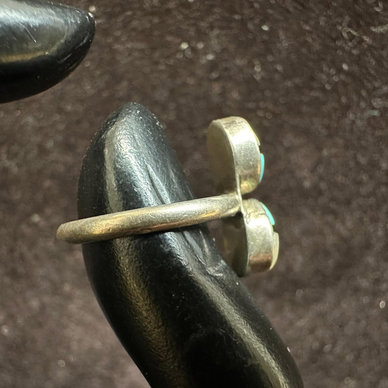 Zuni Style Silver Two Panel Sunface Inlay Ring - 18