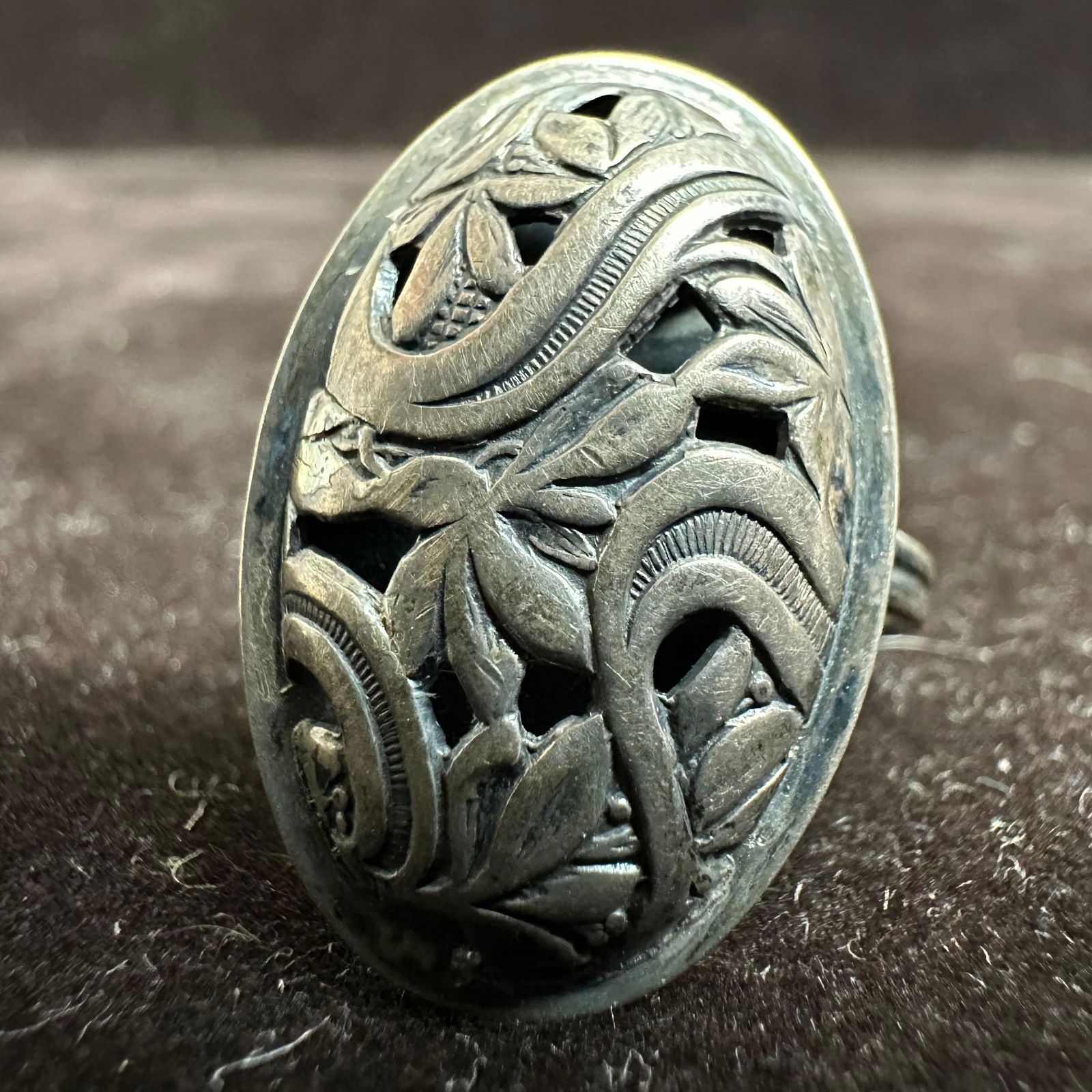 Beau Sterling Silver Floral Fine Ring Size 8 Adjustable (1 of 9)