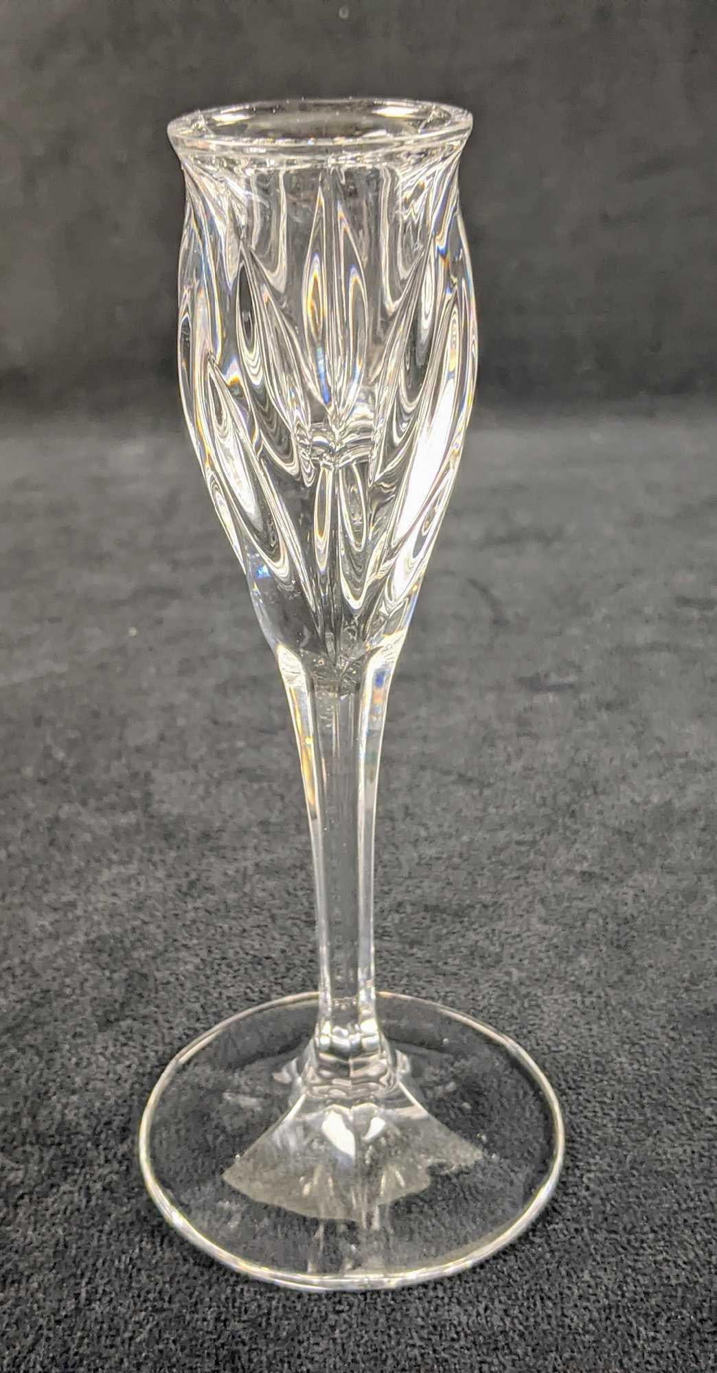 Two Clear Crystal Candlesticks - 2