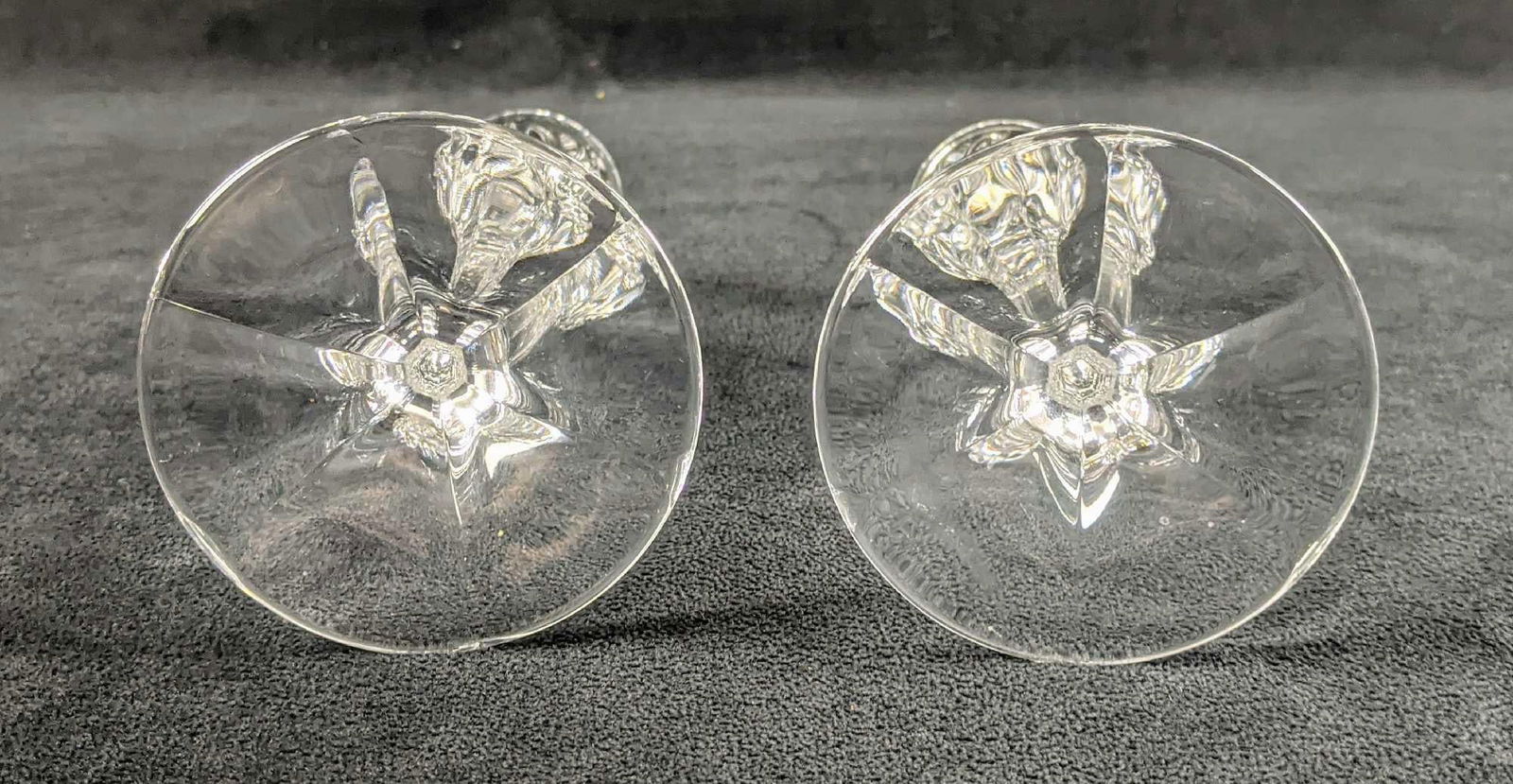 Two Clear Crystal Candlesticks - 6