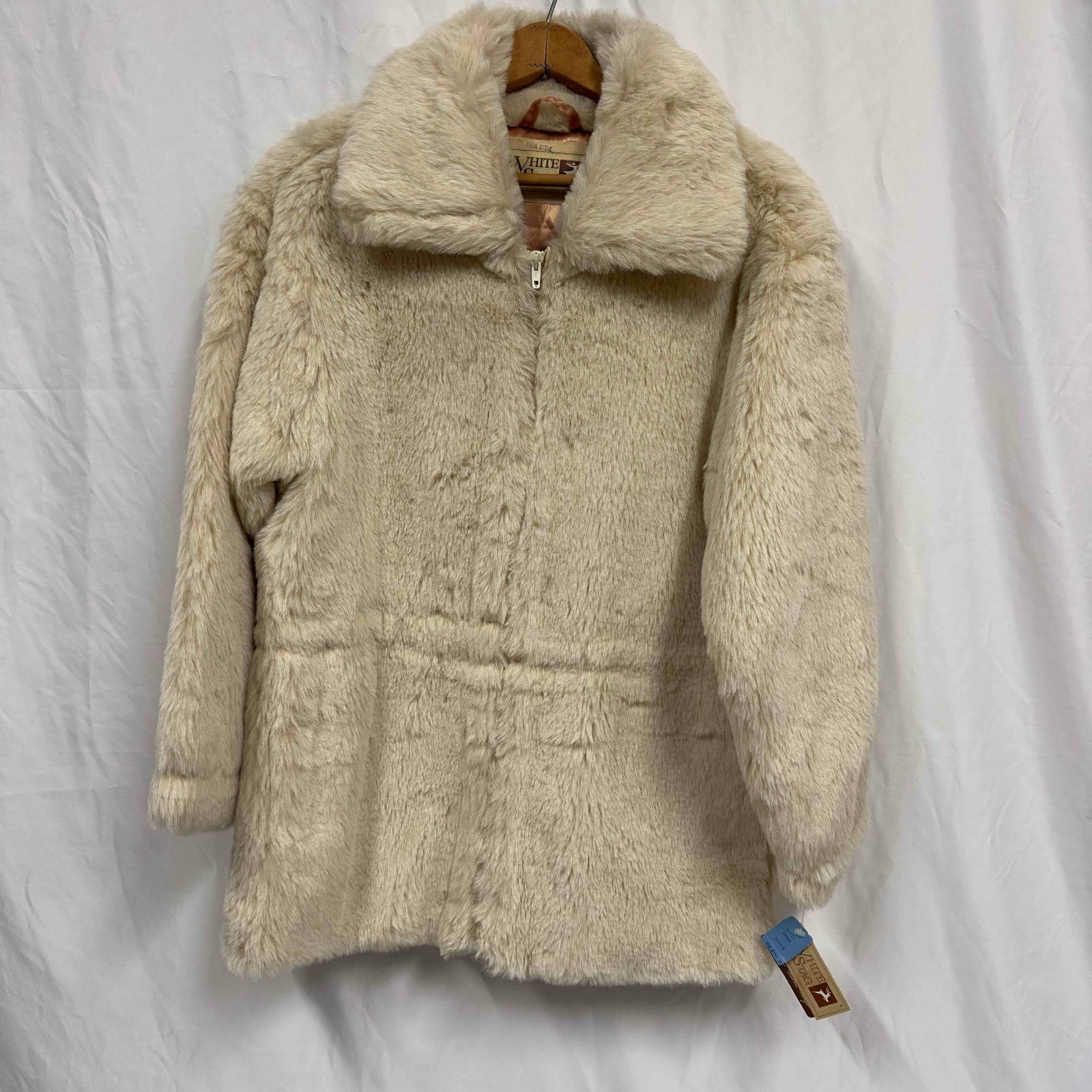 White Stag Cream White Faux Fur Coat Size 8 (1 of 9)