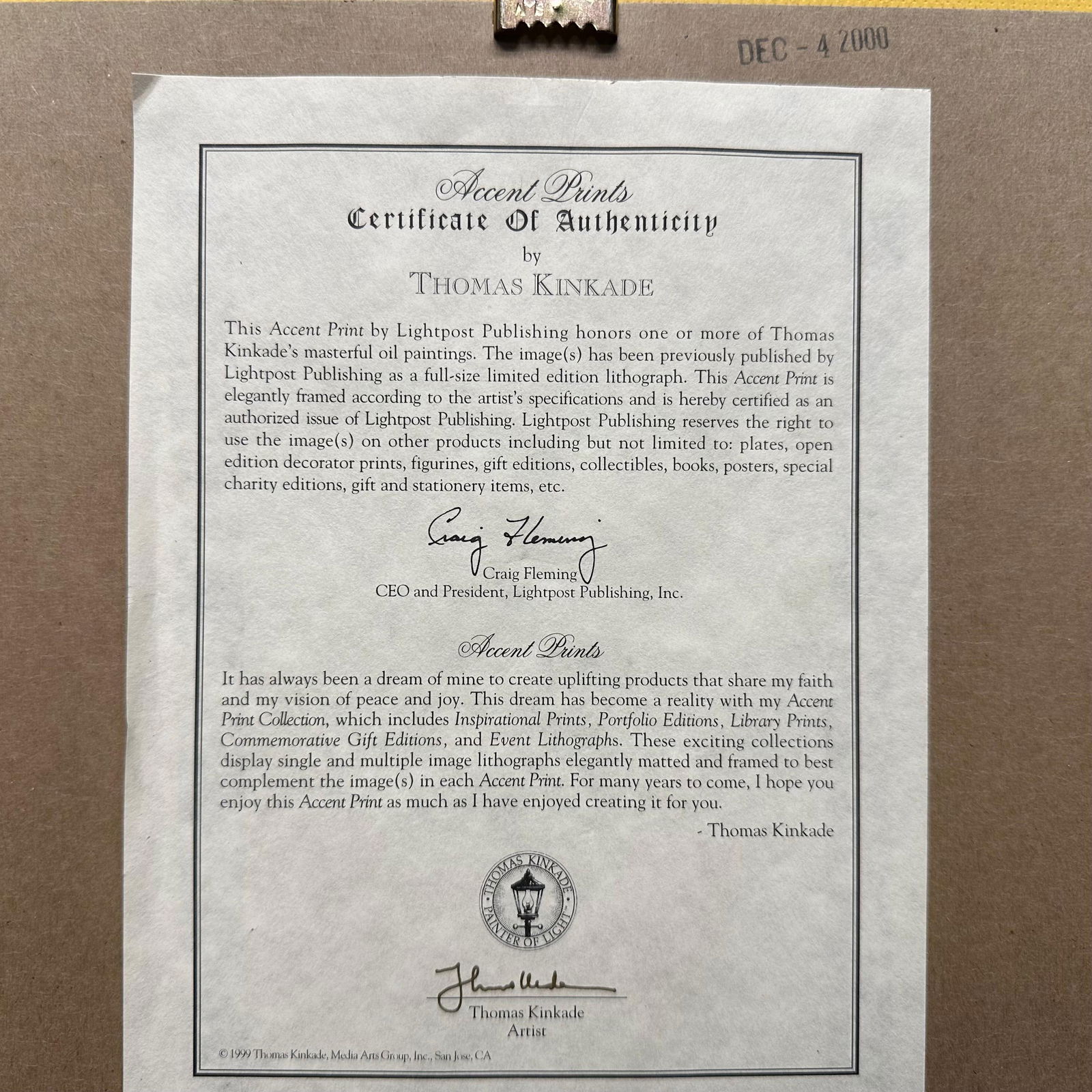 Thomas Kinkade Accent Print Framed Stillwater Bridge - 7