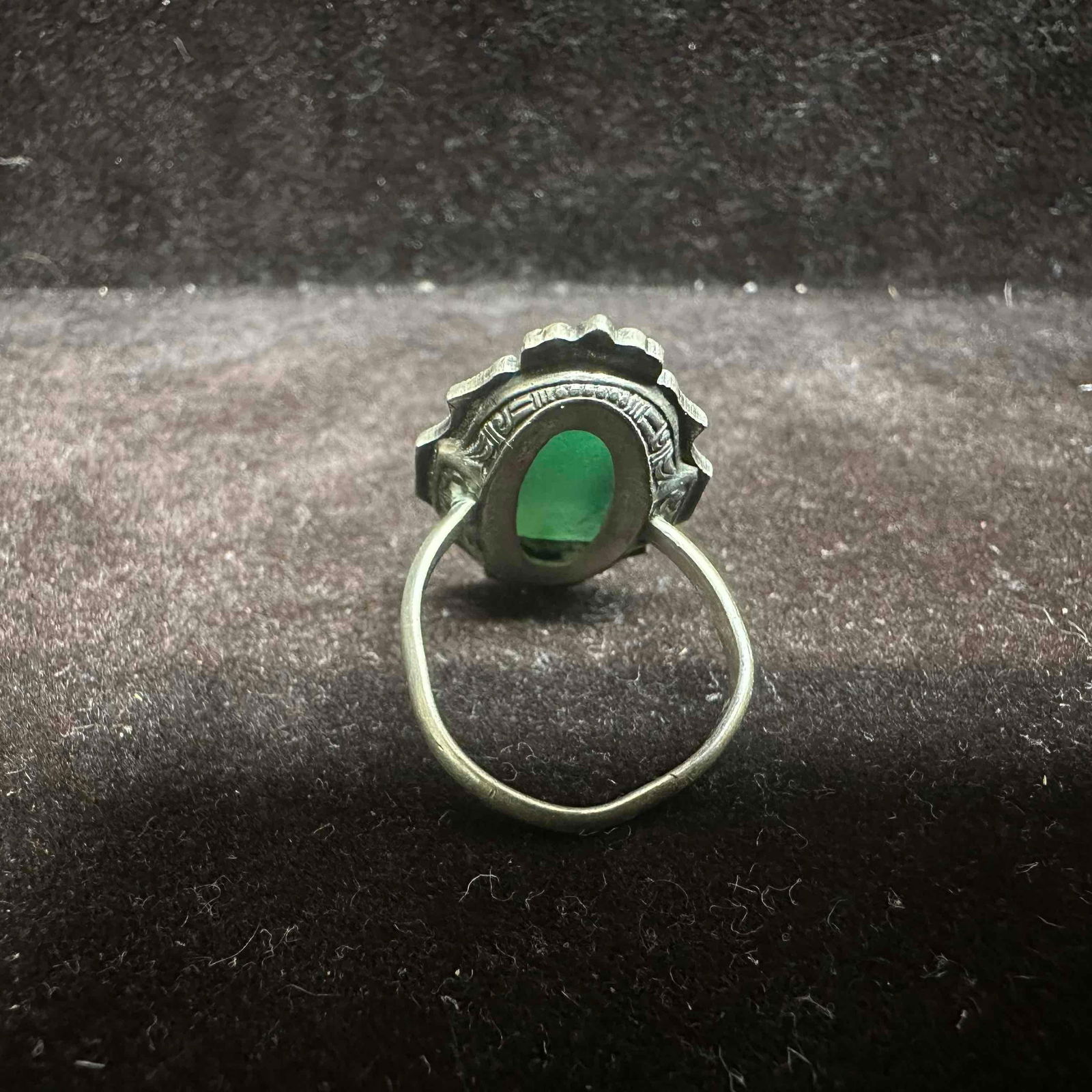 Malachite Sterling Silver Green Gemstone Setting Ring - 5