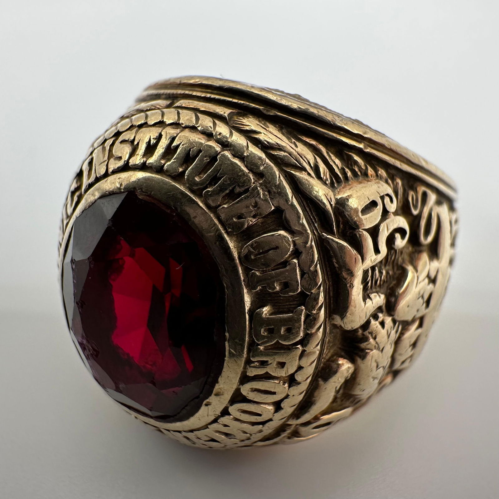 10K Lab Ruby Polytechnic Institute Brooklyn Gold Class Ring 1959 - 10