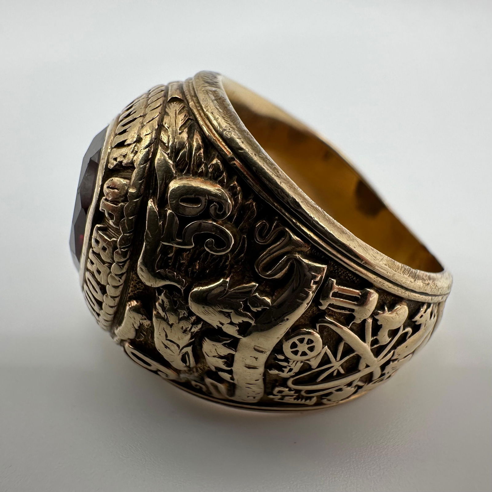 10K Lab Ruby Polytechnic Institute Brooklyn Gold Class Ring 1959 - 11