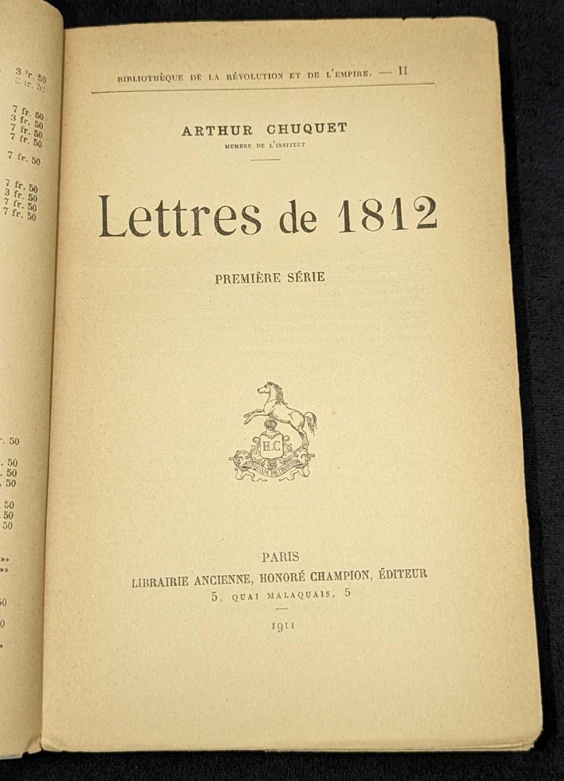 1911 Arthur Chuquet Lettres de 1812 PRemiere Serie (1 of 8)
