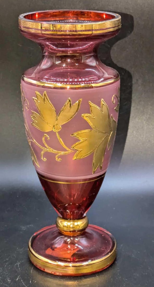 Bohemian Style Gilt Glass Vase A (1 of 6)
