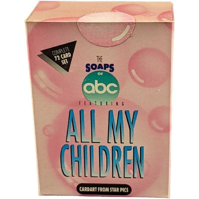 All My Children Complete Card Factory Sealed Set: All My Children - Complete 72 Card Factory Sealed Boxed Set. These were released in 1991 by Star Pics Inc. As noted in the box, "May Contain At Least One Original Authenticated Autographed Card". The