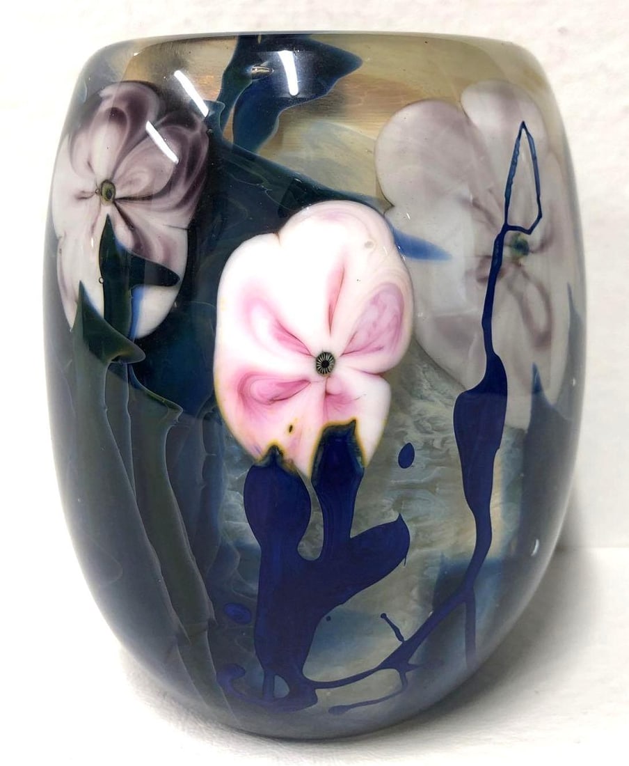 Vintage 1978 - Josh Simpson Art Glass Paperweight Vase - Signed & Dated (1 of 7)