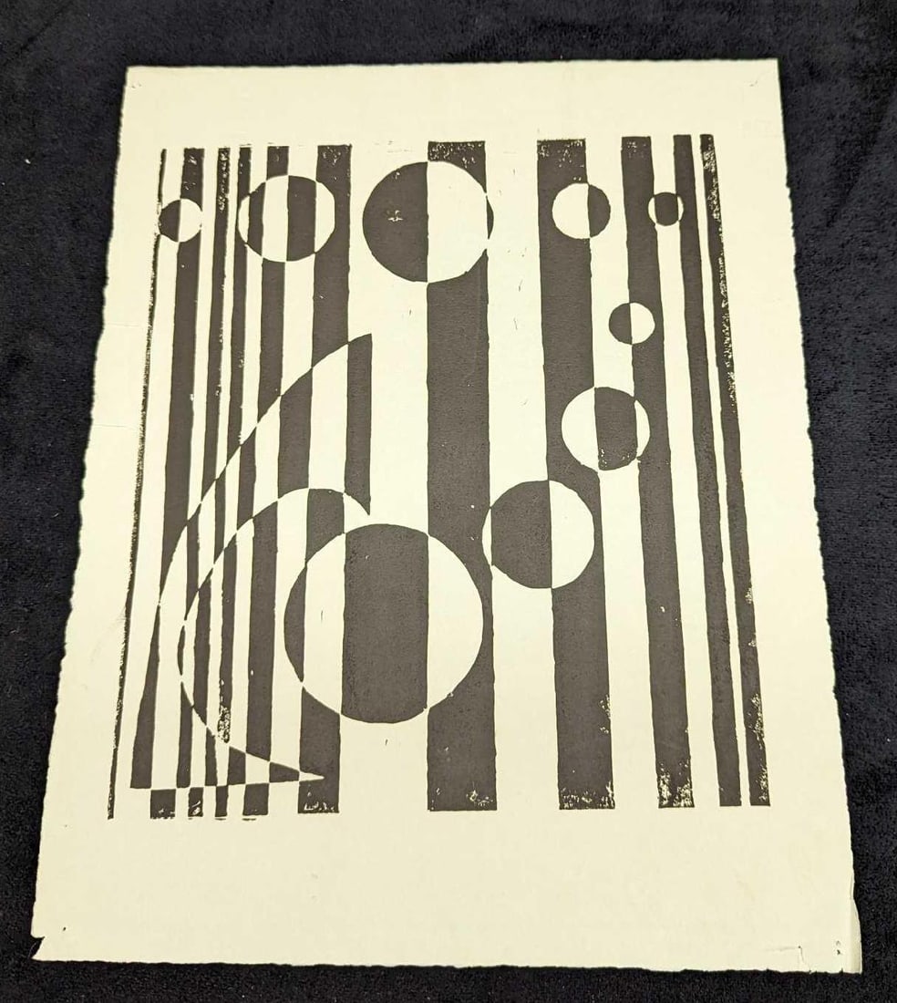 S&N K Thelander Planets Wood Pressing 4/10: S&N K Thelander Planets Wood Pressing 4/10. This is approx 10 1/2" x 17" and it weighs 0.01lb. The print was signed, numbered, and dated under the image. This one is #4 out of #10 and was printed in