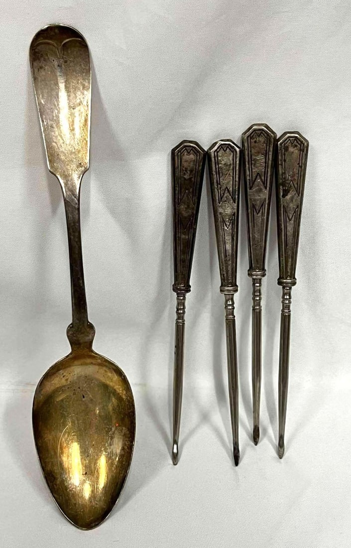 Sterling Silver Serving Spoon & Dessert Skewers (1 of 12)