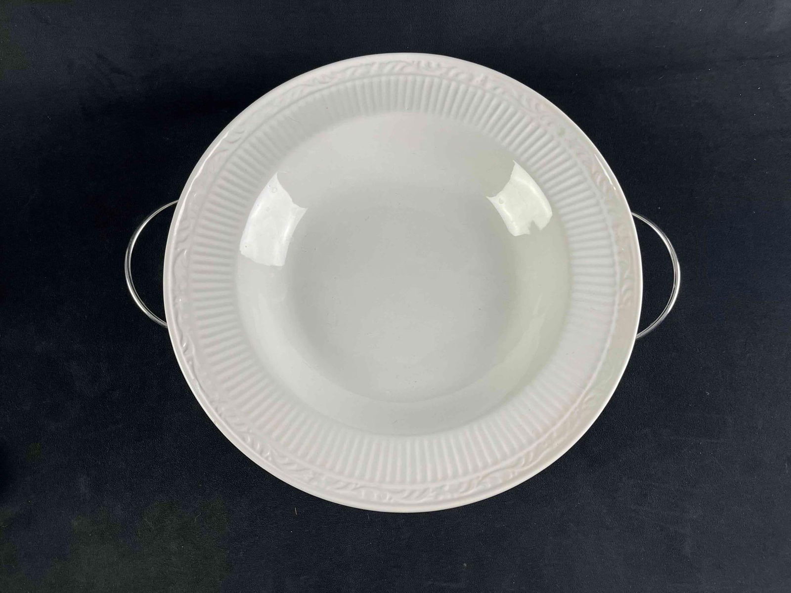 Large Ceramic Bowl with Serving Stand - 7