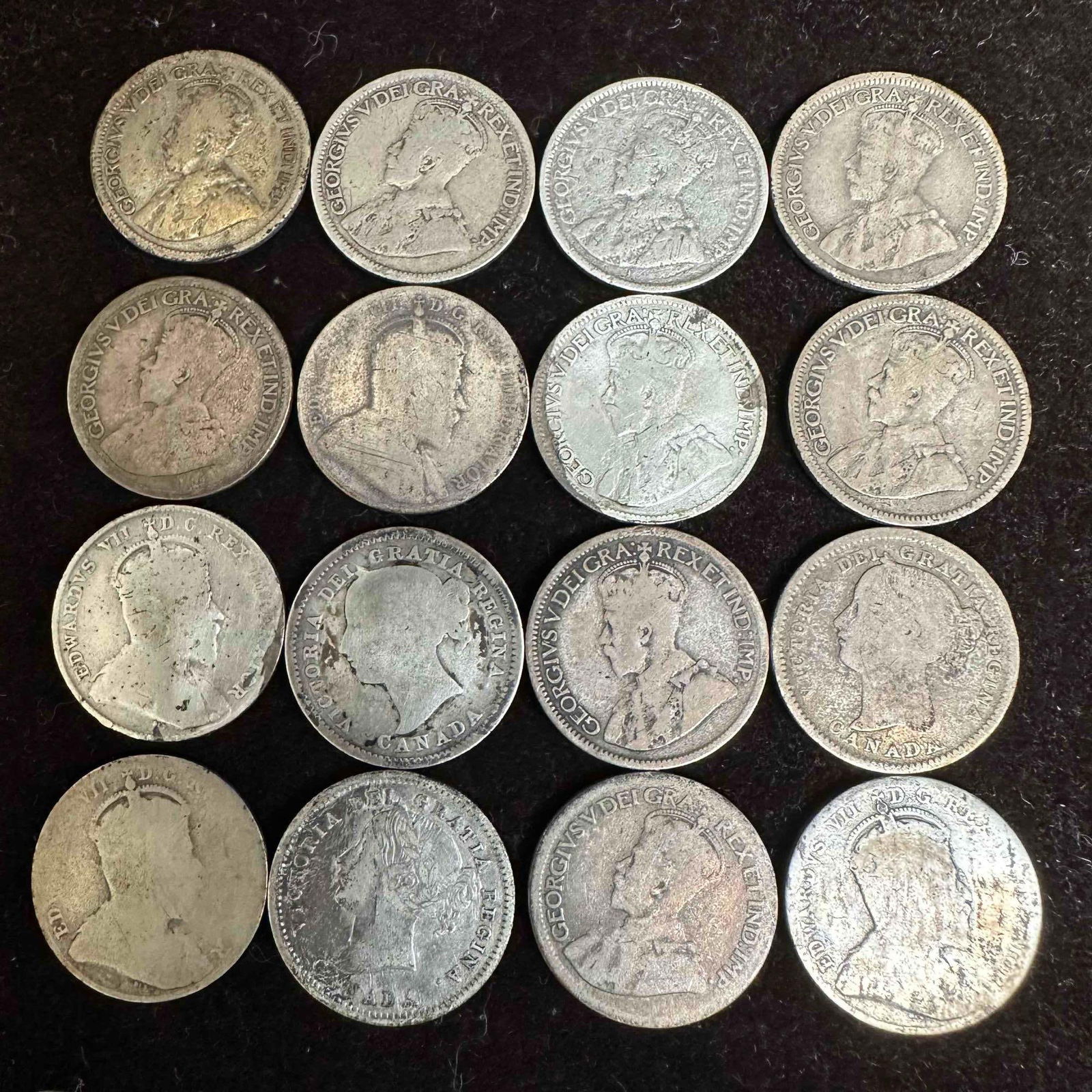 Canada Dime 10 Cent Silver Coin Collection Sixteen Canadian Coins .925: These coins have been tested and researched to the best of our ability prior to listing. Please view photos, as they are a part of the condition. A few of the coins are pre 1900's. DETAILS: