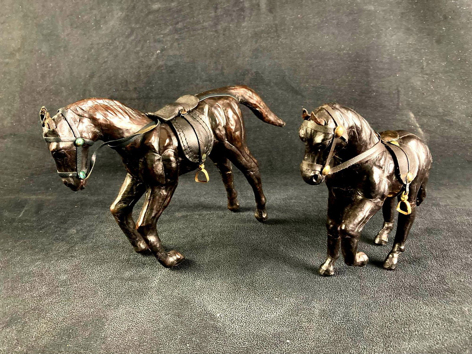 (2) Leather Horses Made in India Lot #1 (1 of 4)