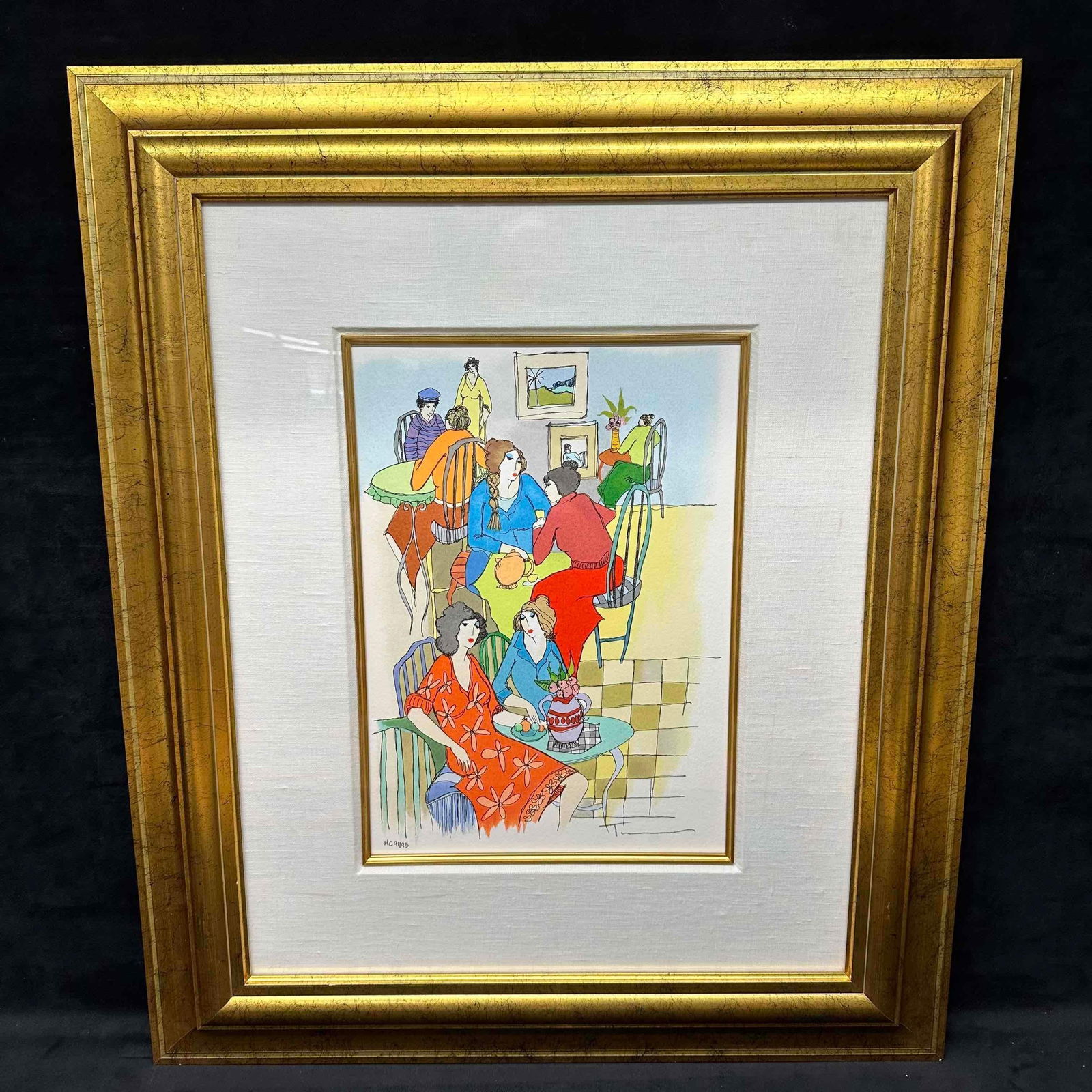 Itzchak Tarkay Sharing Secrets Framed Serigraph Limited Edition (1 of 10)