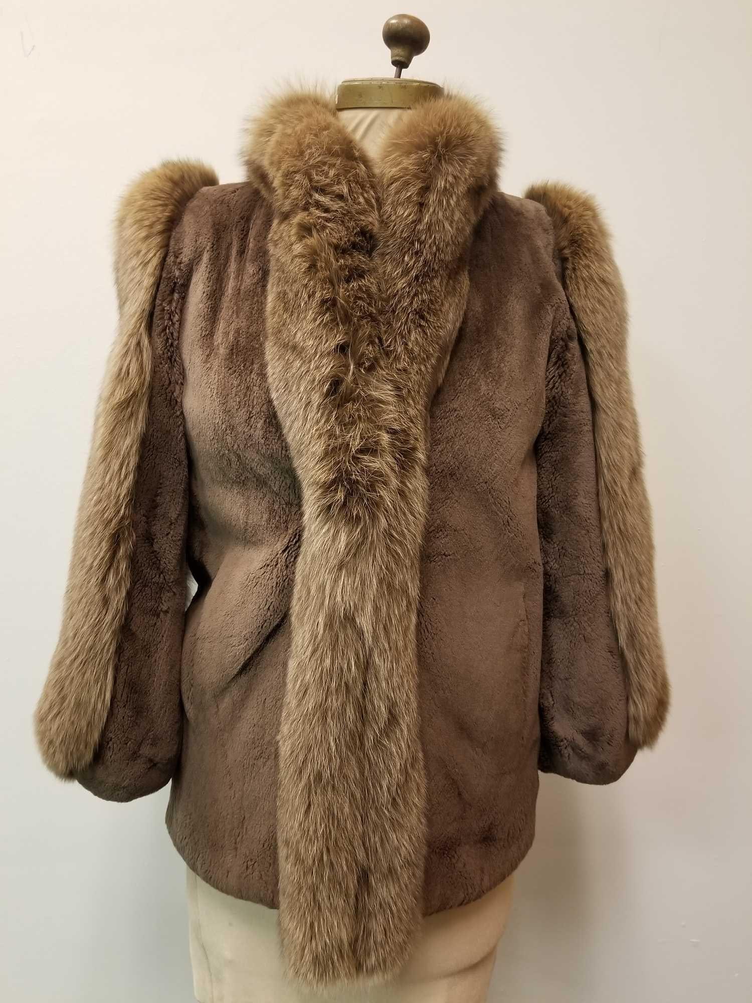 Sheared Lamb with Fox Trim Midlength Coat by WM Pinkers San Francisco (1 of 6)