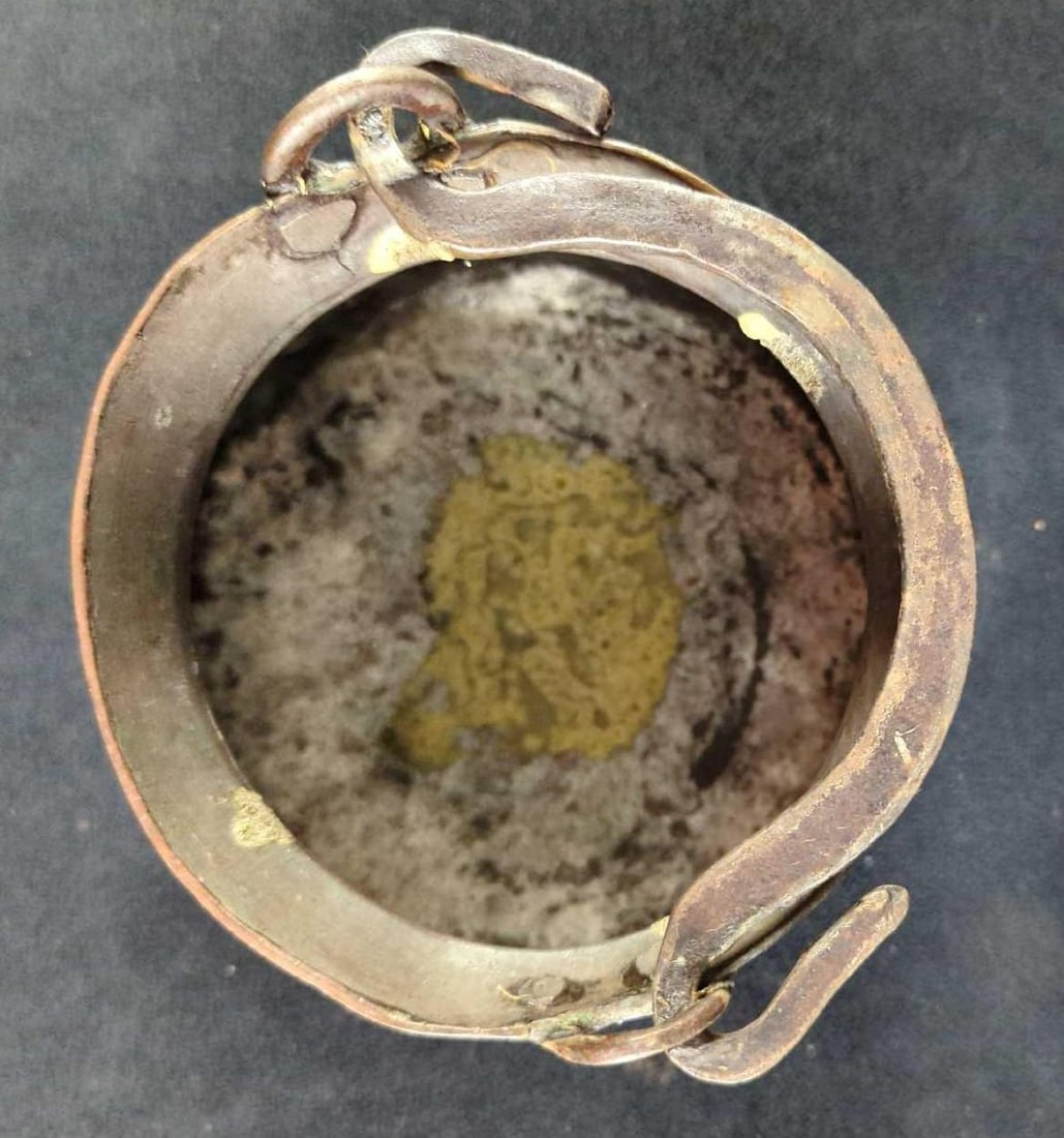 Antique Copper Pot With Handle - 8