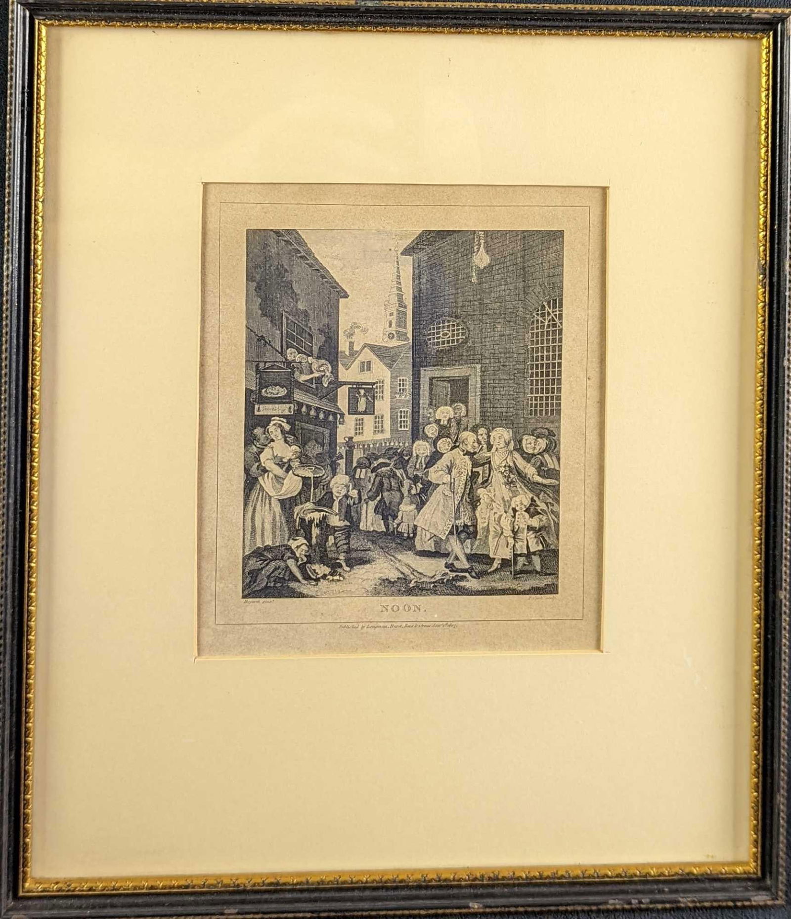 Framed Noon Engraving By T. Cook After W. Hogarth (1 of 5)