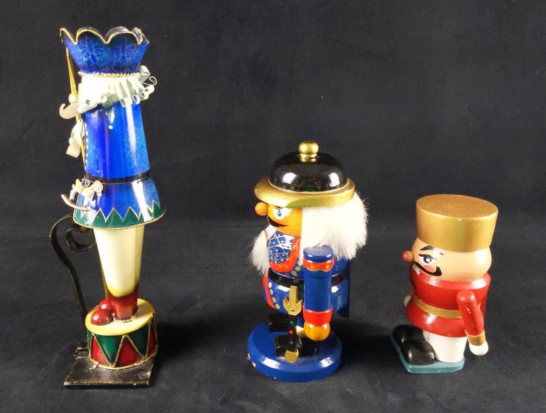 Three Battledamaged Wooden Tin Nutcrackers - 5
