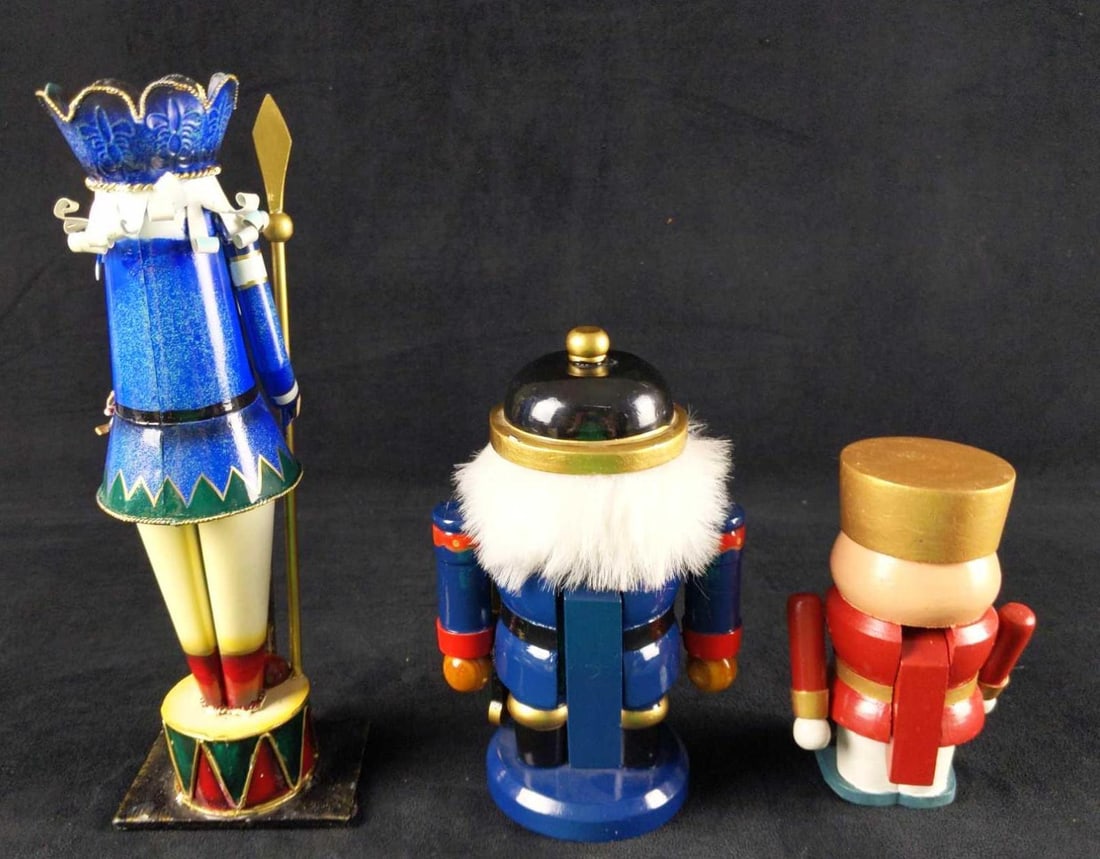 Three Battledamaged Wooden Tin Nutcrackers - 6