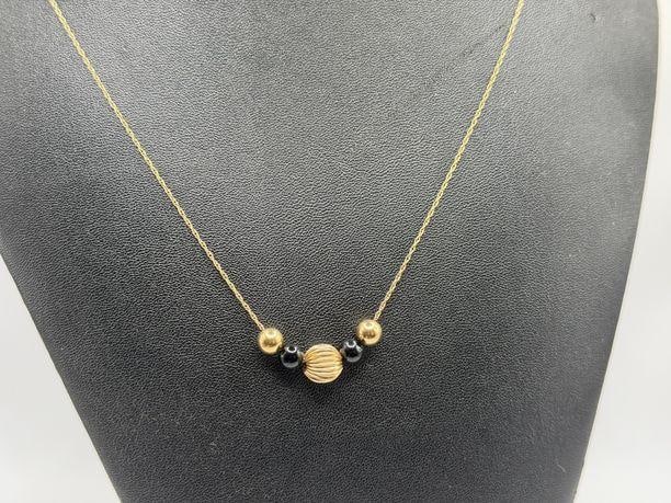 14k Gold 5 Bead Necklace (1 of 4)