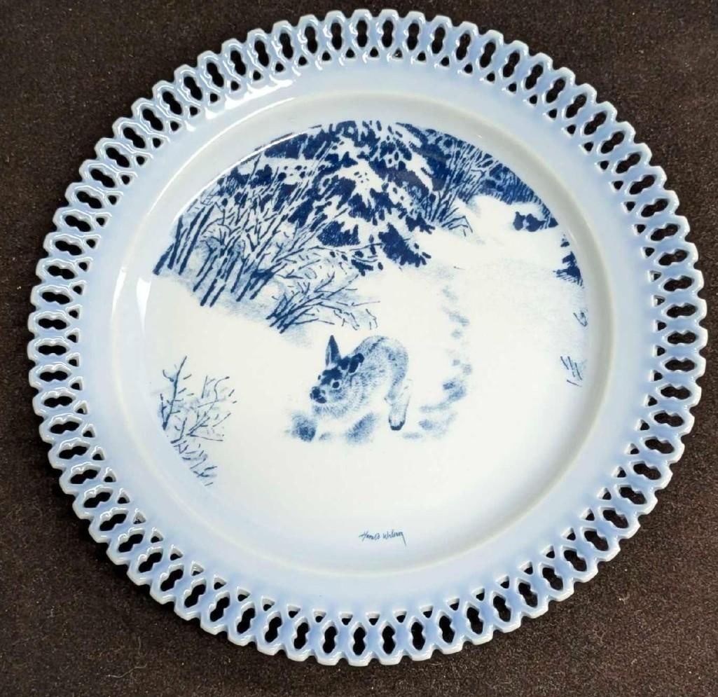 Bing And Grondahl Hare In The Forest Collector Plate: Bing And Grondahl Hare In The Forest Collector Plate. This is approx 7 3/4" x 7 3/4" x 1" and it weighs 0.68lb. The porcelain plate was made in Denmark. The plate has some wear on the back. The