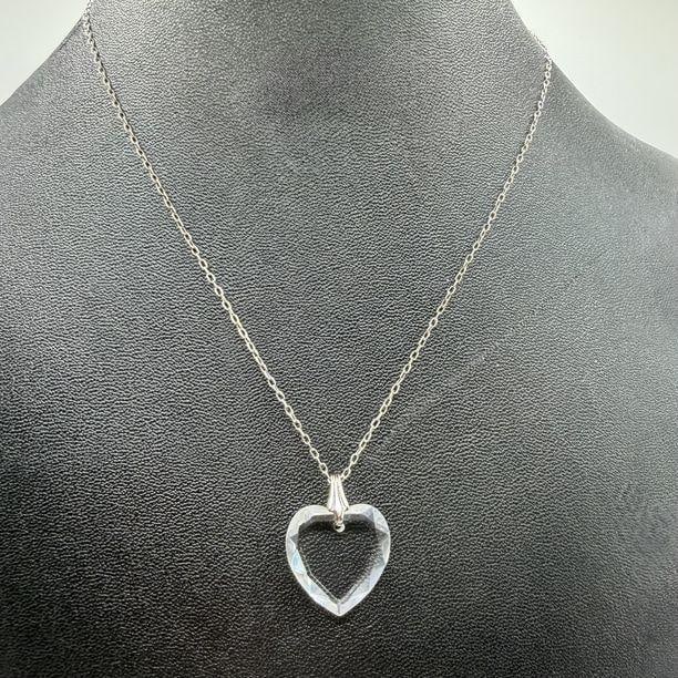 Sterling Crystal Heart Pendant: This piece of jewelry has been tested and researched prior to listing. Please view all our pictures they are part of our description. DETAILS: Metal - Sterling SilverColor - SilverStones -
