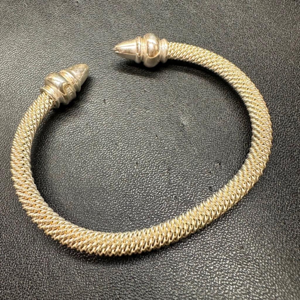 Sterling Mesh Link Adjustable Cuff Bracelet - 2