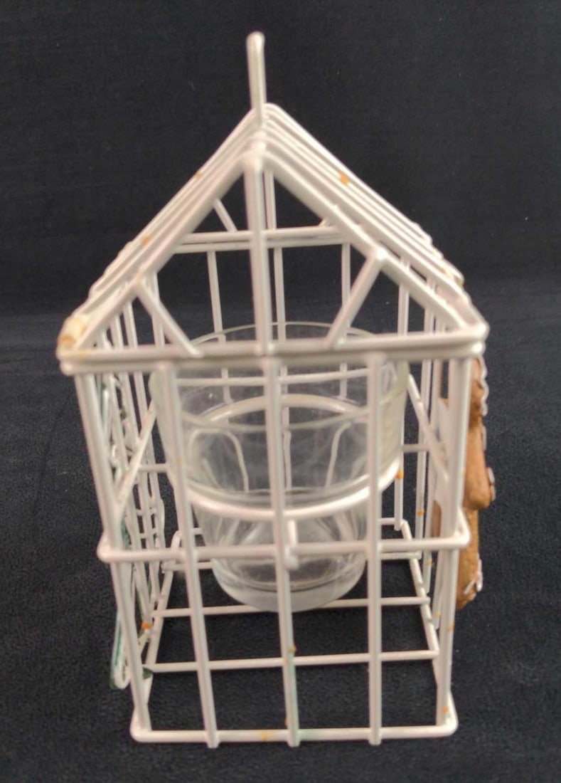 White Wire Gingerbread Candle Holder - 3