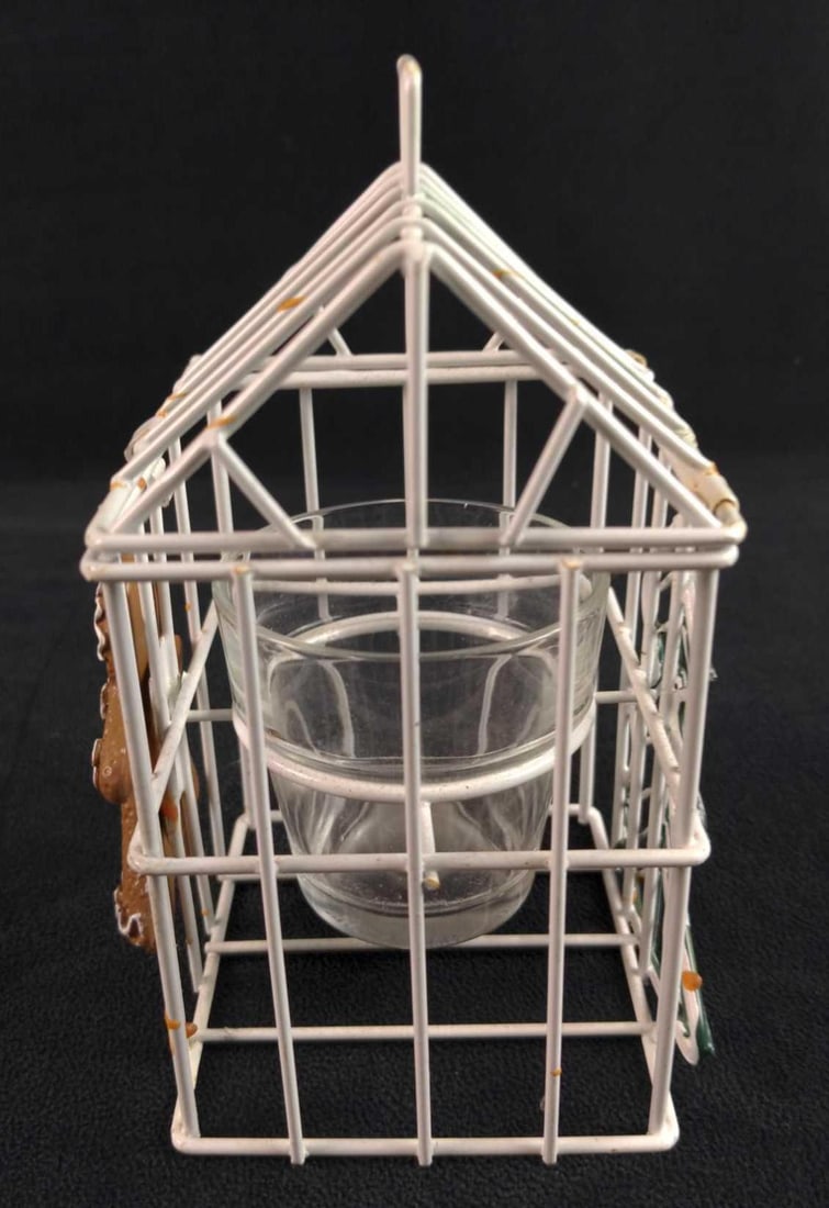 White Wire Gingerbread Candle Holder - 4