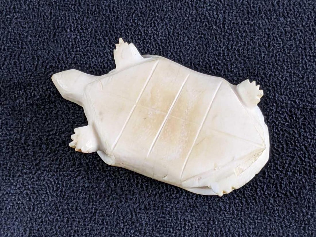 Antique Bone Hand Carved Turtle - 3