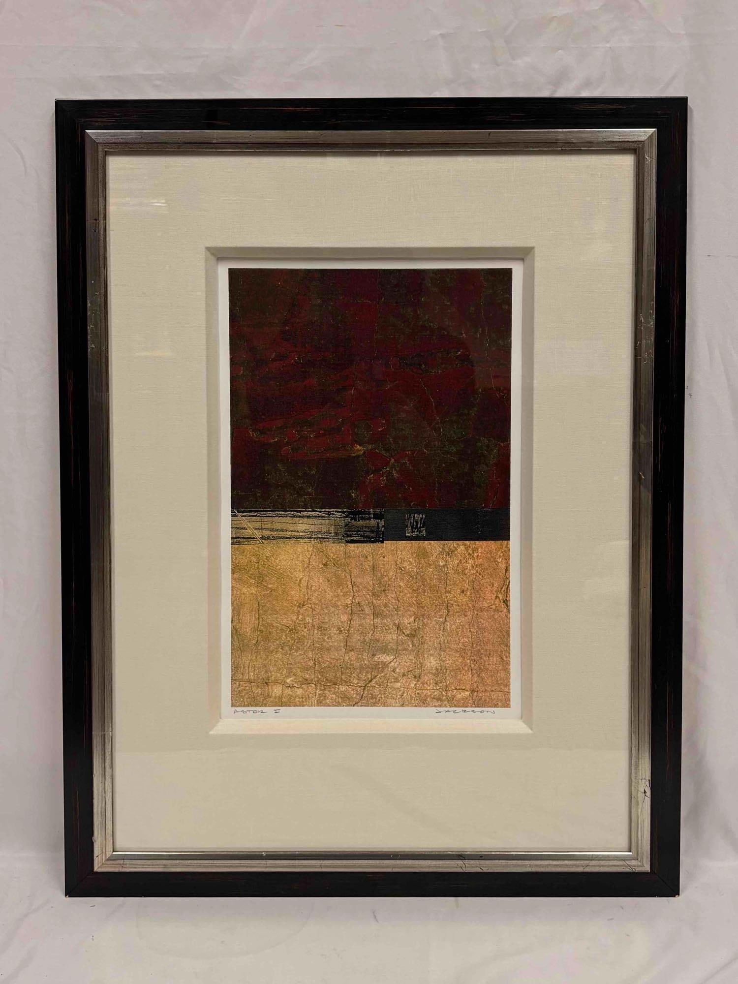 Contemporary Ethan Allen Framed Wall Art Print Astor I Signed Jackson (1 of 8)