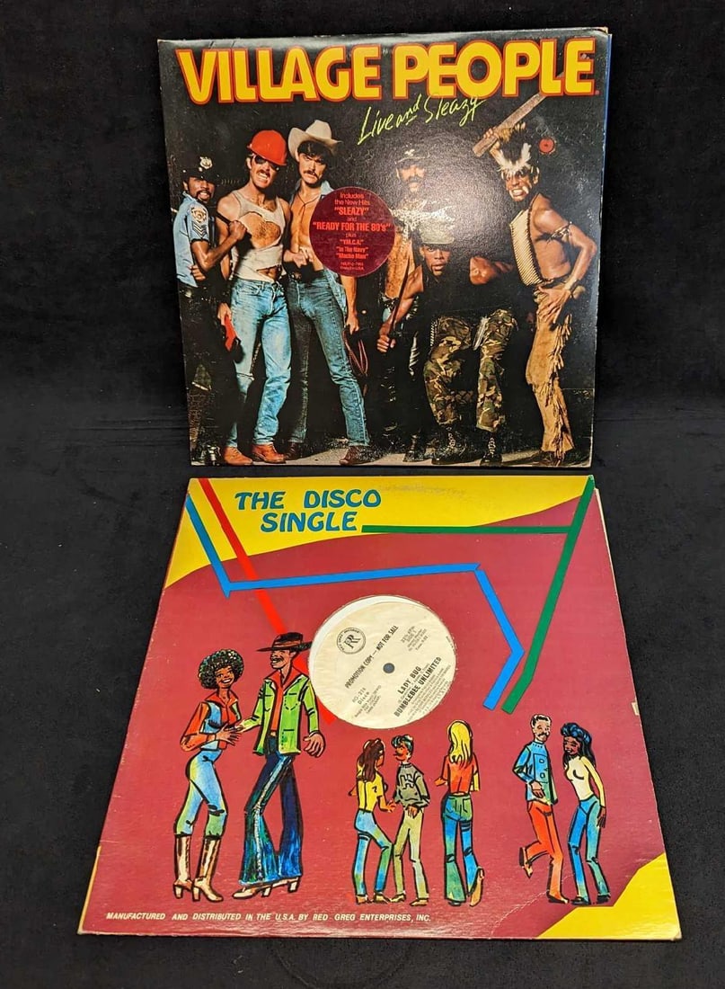 Bumblebee Unlimited & Village People Promo LPs: Bumblebee Unlimited & Village People Promo LPs. This lot includes: (1) Bumblebee Unlimited – Lady Bug Promo. This was released by Red Greg Records in 1978.(1) Village People