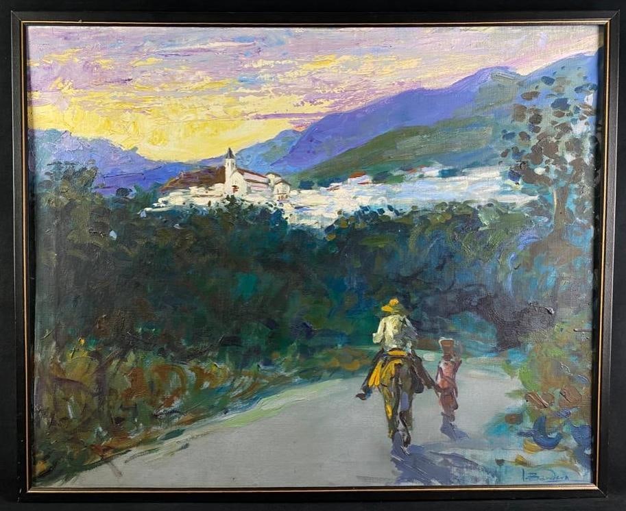Juan Bandera Original Oil on Canvas: Juan Bandera Original Oil on Canvas Original oil on canvas by Spanish artist Juan Bandera. Bandera was born near Malaga, Spain in 1917 and moved to mexico in the 1960s. He painted landscapes,