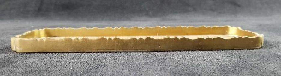 Brass Serving Tray Etched Dragon with Scalloped Edges - 6