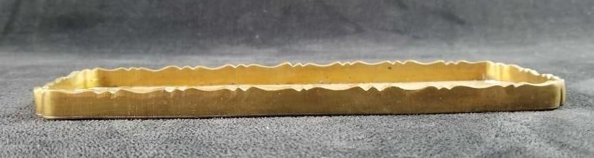 Brass Serving Tray Etched Dragon with Scalloped Edges - 7