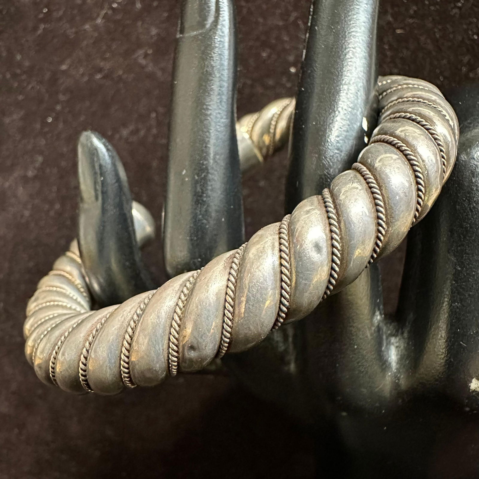 Heavy Gauge Sterling Silver 925 Cuff Bracelet Twisted Rope Design L47 (1 of 11)