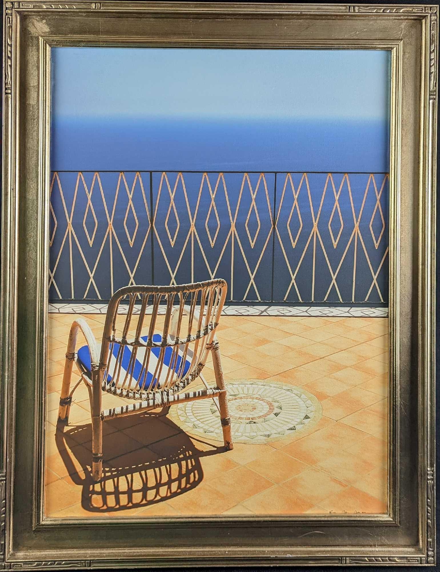 Framed Etta Jean Juge Photo Print On Canvas: Framed Etta Jean Juge Photo Print On Canvas. "Contemplation on the Amalfi Coast". "Imagine looking out of your hotel room door and discovering that this is your balcony and your view of