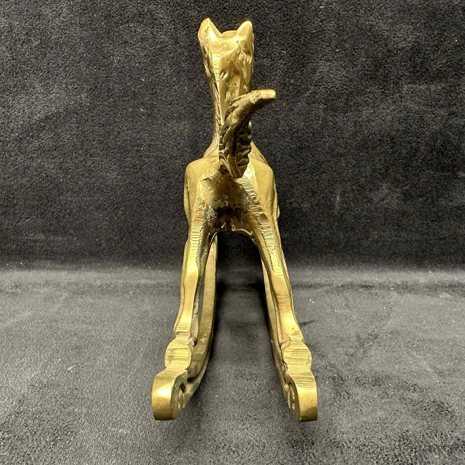 Solid Brass Rocking Horse Figurine - 2
