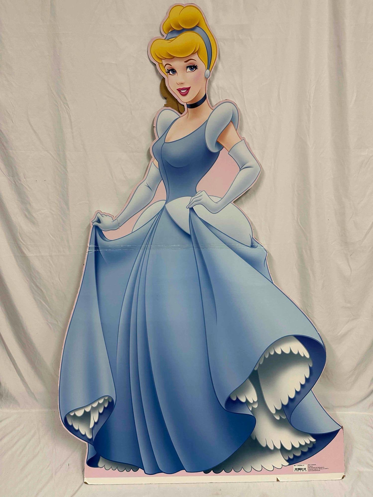 Cinderella Life Size Cut OutCardboard Display Disney Princess Lifesize Stand Up: A few light rips and bends in the cardboard. Original tag still intact. This item is in good pre-owned, previously displayed condition with light wear, and surface scratches. Please see all photos