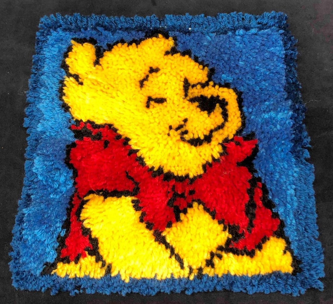 Latch Hook Winnie The Poo Completed Mat - 3