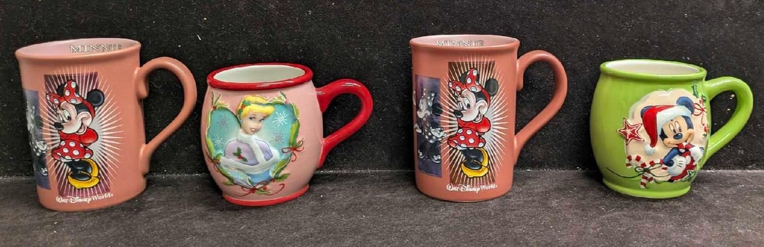 Disney Ceramic Christmas Character And Minnie Mouse Mugs (1 of 8)