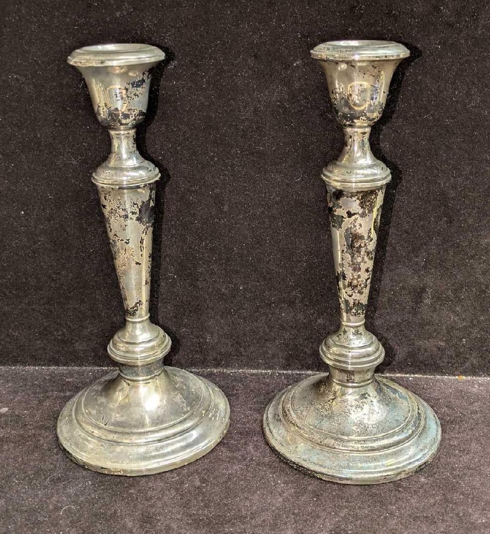 2 Vintage Gorham Sterling Silver Weighed Candlestick Holders (1 of 10)