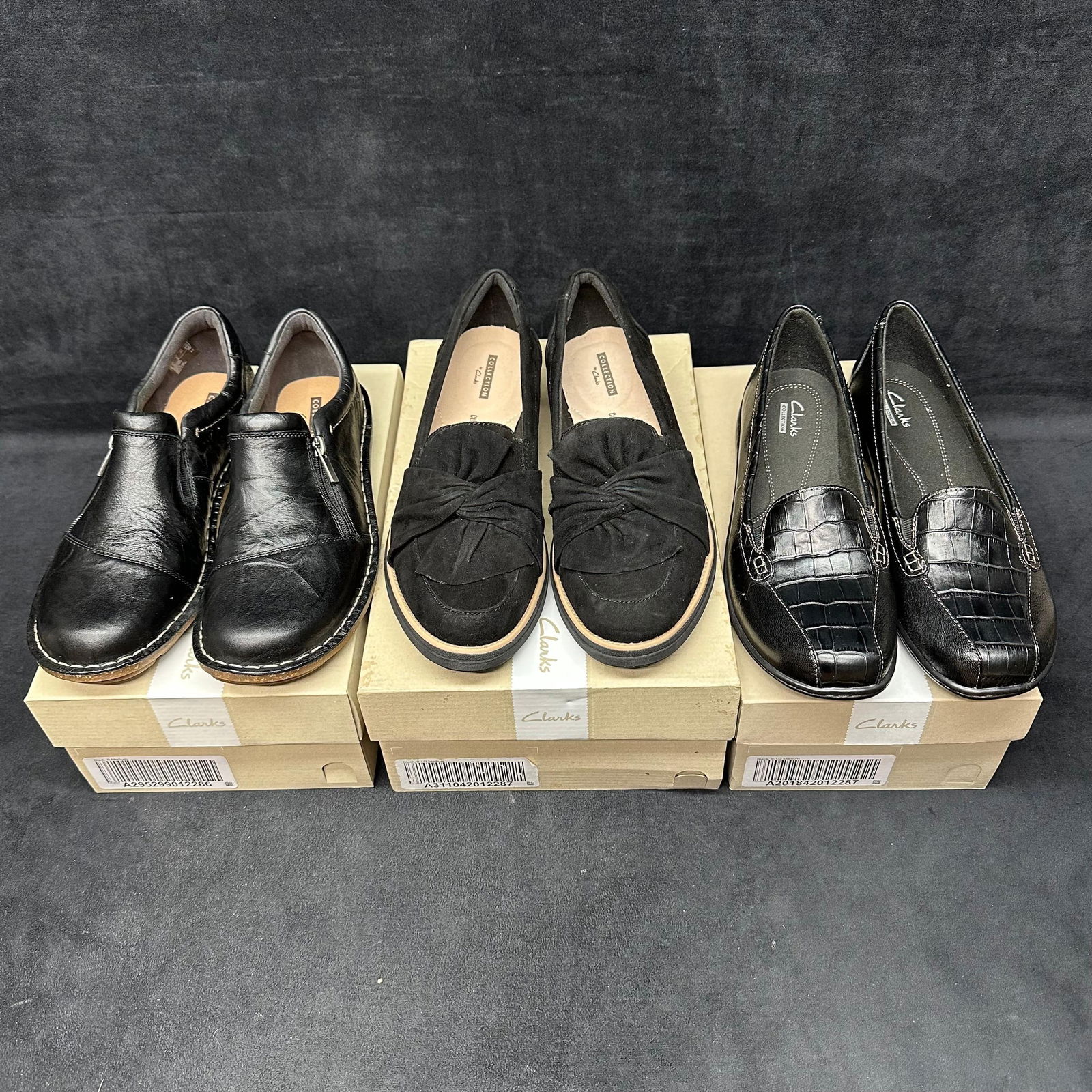 Lot of Three Pairs Clarks Women's Shoes Leather and Suede Comfort Loafers (1 of 11)