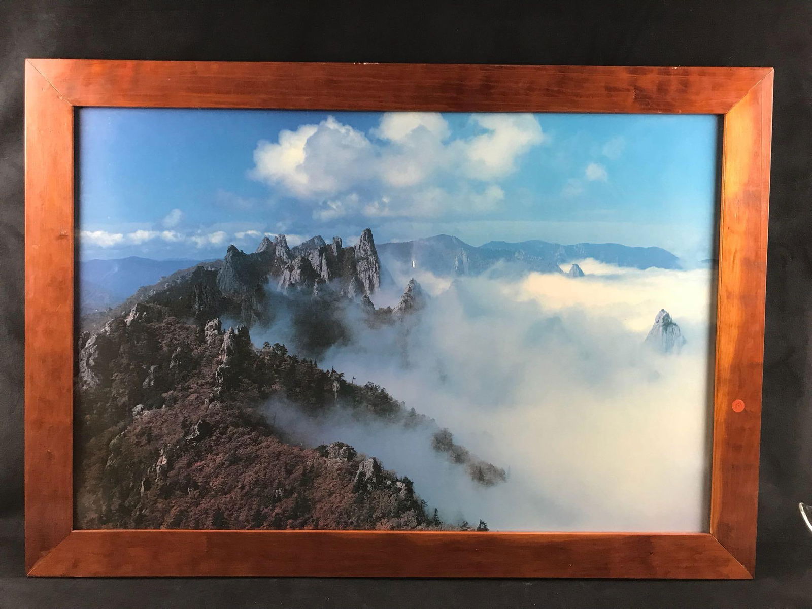 Ben Franklin Crafts Framed Mountain Photograph Print: Ben Franklin Crafts Framed Mountain Photograph Print. This photograph is in good condition. There is a minor amount of damage to the back of the frame on the left side. The center of the photo has a