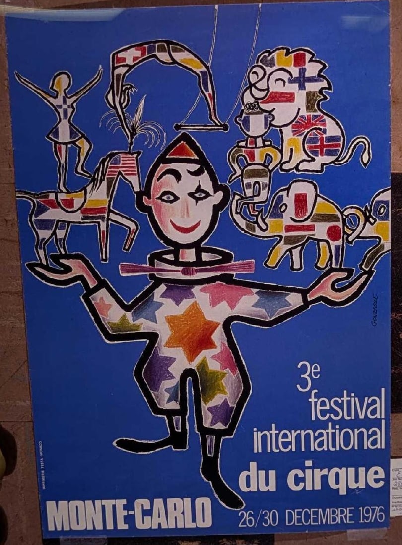 Kodak Transparent 4 X 5 Monte Carlo 3rd Cirque: Kodak Transparent 4 X 5 Monte Carlo 3rd Cirque. Here is a 4" x 5" Kodak Transparent of a vintage the "3rd Festival International Du Cirque - Monte Carlo".Poster that can be made into